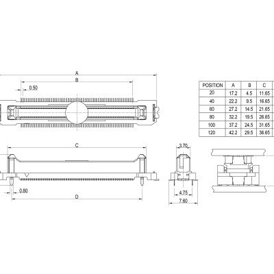 0.5mm Pitch Board-to-Board Floating Male' />
