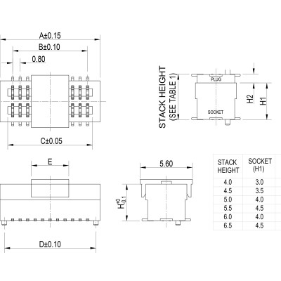 0.80mm Pitch Board to Board Female' />